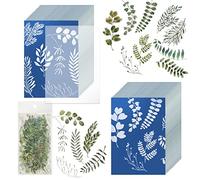 LUTER 32 Piezas Papel Cianotipo, Alta Sensibilidad Papel de Impresión Solar Papel de Cianotipia con Una Hoja Acrílica Kit de Impresión Solar para Niños Adultos Manualidades (A5, 14,8x21cm)
