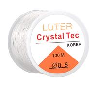 Luter 328ft 0,5 mm Hilo Transparente Invisible elástico para Pulsera y Perlas Collar