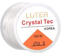 Luter 328ft 0,5 mm Hilo Transparente Invisible elástico para Pulsera y Perlas Collar