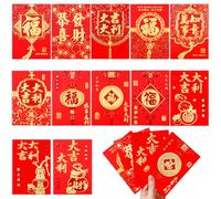 LUTER 36 Piezas Sobres Rojos Chinos, Hong Bao Sobres Rojo Año Nuevo con Patrones Chinos Clásicos y Palabras de Bendición Bolsillos de Dinero de la Suerte para el Festival de Primavera
