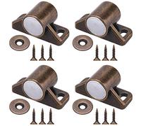 LUTER 4 Piezas Pestillos Magnéticos para Puerta Imanes para Puerta de Armario con Tornillos de Acero Inoxidable para Cierre de Armario de Cocina (Bronce)