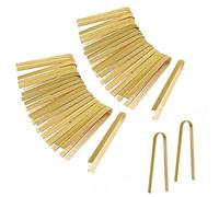 LUTER 40 Piezas 15cm Pinzas de Bambú Desechables Utensilios de Cocina Pinzas para Tostar Pinzas Madera Cocinar para Cocinar Recogiendo