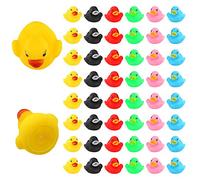 Luter 48 Piezas Patos de Goma, Flotador y Chirrido, Pequeños Patos Coloridos, Juguetes de Bañera para Ducha / Cumpleaños / Suministros para Fiestas