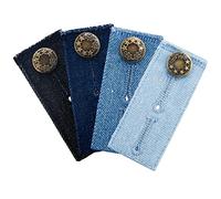LUTER 4pcs Adjustable Waistband Extenders Jeans Extenders with Mental Button for Pregnancy Men Women Trousers Pants Slacks Skirts (4 Colors)