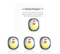 LUTER 4uds Abrazo Pinguino, Mini Lindo Bolsillo Abrazo Pinguino con Tarjeta Alentadora Abrazo Pingüino Pequeño para Cumpleaños Boda Fiesta de Día de la Madre