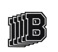 LUTER 5 Piezas Parches de Letras.de Plancha.y Coser 8cm Bordado Decorativo.Parches Alfabeto Letras para Planchar en Ropa.Chaquetas Vaqueros Bolsos Mochilas Sombreros Manualidades(B)