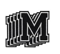 LUTER 5 Piezas Parches de Letras.de Plancha.y Coser 8cm Bordado Decorativo.Parches Alfabeto Letras para Planchar en Ropa.Chaquetas Vaqueros Bolsos Mochilas Sombreros Manualidades(M)