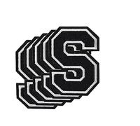 LUTER 5 Piezas Parches de Letras de Plancha y Coser 8cm Bordado Decorativo Parches Alfabeto Letras para Planchar en Ropa Chaquetas Vaqueros Bolsos Mochilas Sombreros Manualidades(S)