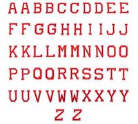 Luter 52 piezas hierro en parches de letras A-Z bordados - apliques de alfabeto para coser con parches decorativos de reparación para sombreros, zapatos, bolsas (rojo)