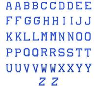 Luter 52 piezas hierro en parches de letras parches de apliques alfabeto coser apliques con parches decorativos de reparación letras A-Z bordadas para sombreros zapatos bolsos (azul)