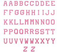 Luter 52 piezas hierro en parches de letras parches de apliques alfabeto coser apliques con parches de reparación decorativos letra A-Z bordados para sombreros zapatos bolsos (rosa roja)