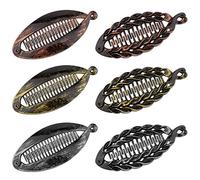 LUTER 6 piezas 14cm Plátano Pinzas para el Cabello, Forma de pez, Resina Pinzas para el Cabello Abrazadera Mujeres Accesorios para el Cabello (2 Estilos, 3 Colores)