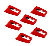 Luter 6 Piezas Aguja de Repuesto - Agujas de Tocadiscos Tocadiscos Stylus Tocadiscos Accesorios de Reemplazo de Agujas para Tocadiscos de Vinilo - Rojo
