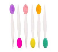 LUTER 6 piezas Cepillo de Labios Exfoliante de Silicona Herramienta de Belleza de Limpieza Suave de Doble Cara para Una Piel y Labios Más Suaves Colores Variados