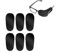 LUTER 6 Piezas Parches para Ojos para Gafas, Reutilizables Parches Oculares para Cubrir el Ojo Izquierdo Derecho Mejorar la Visión para Niños y Adultos Ojo Vago Ambliopía Estrabismo (Negro, Medio)