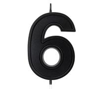 Luter 7 cm Número de velas de cumpleaños, forma de diamante 3D Velas de pastel de cumpleaños numeradas Decoración de pastel para boda, cumpleaños, descuento de graduaciones, fiesta (negro)(6)