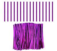 LUTER 750 Piezas 10cm Twist Tie, Lazos de Torcedura Metálicos para Bolsas de Dulces Bolsas de Café Bocadillos Cake Pops Artículos para Fiestas (Morado),Embellecimiento Ambiente Navideño