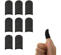 Luter 8 Piezas Manga Dedos Móviles Antisudor y Resbaladizo Guantes Dedos Gaming Fibra Plateada Alta Sensibilidad Transpirable Guantes para los Dedos para Competición de Juegos