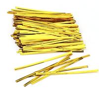 LUTER 800 Uds 10 cm Lazos de Torsión Metálicos para Bolsas de Dulces, Bolsas de Café, Bocadillos, Cake Pops, Artículos para Fiestas (Dorado)?Embellecimiento Ambiente Navideño