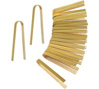 Luter - Alicates de bambú desechables para cocina (20 unidades, pinzas para pan, alicates de pan naturales para la cocina