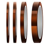 LUTER - Cinta adhesiva de alta temperatura, 4 rollos resistentes al calor, para sublimación, impresora 3D, soldadura a la onda (3 mm/5 mm/8 mm/12 mm x 33 m, leonado)