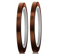 LUTER - Cinta de sublimación de alta temperatura, 2 rollos, cinta resistente al calor, para impresión sublimación, transferencia de calor, aislamiento de soldadura a la ola(10 mm x 33 m, leonado)