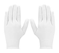 Luter - Guantes de algodón blanco para mujer y hombre, guantes de tela para Eczema, manos secas, hidratación, limpieza de trajes de plata para joyas de moneda