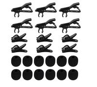 Luter - Juego de 24 Clips de Metal con micrófono para Cortavientos, micrófono y Clip para micrófonos