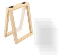 LUTER - Kit de fabricación de papel de madera, 5 piezas, incluido el papel de madera, fabricación de marcos de moldes y mallas, manualidades para papel de bricolaje, flores secas