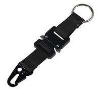 Luter Llavero Táctico para Hombre, Llavero de Liberación Rápida para Cinturon Llaveros de Clip con Clip HK y Anillo de Acero Correa de Nailon Llavero Militar para Mochilero Camping Escalada (Negro)