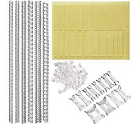 Luter - Lote de 37 tamaños de anillo invisible, ajustadores en espiral, inserte invisible Strip Adjuster perfecto para cualquier tamaño a granel, anillos con paño de pulido (3 estilos), sin joyas, Sin