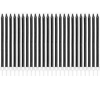 LUTER Metálico Velas de Tarta Cumpleaños Originales Negro Velas de Pastel Cirios con Portavelas para la Decoración del Banquete de Boda de Cumpleaños (24 Piezas)