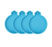 LUTER Moldes de Resina Navidad, 4 piezas Moldes de Silicona de Navidad Moldes de Navidad Resina Epoxi Moldes de Resina de Silicona con Orificio para Colgar para Joyería de Bricolaje Dijes Colgantes