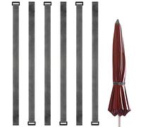 Luter Patio Umbrella Strap, 6 Piezas Ajustable Correa para Sombrilla de Patio Nailon Correa para Sujetar Sombrilla de Patio para Viento Accesorios para Sombrilla de Terraza (Gris)