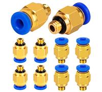 LUTER PC4-M6 neumático de aire recto de montaje rápido (paquete de 10 unidades) rosca de 4 mm M6 empujar para conectar para tubo de PTFE conector de impresora 3D