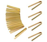 Luter - Pinzas de bambú desechables (20 unidades, 9 cm, utensilios de cocina, pinzas para pan, alicates de pan natural, para frutas, té y pan a la parrilla, cocina