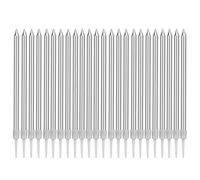 Luter - Vela de vela de vela de cumpleaños con soporte de plata para decoración de fiesta de bodas de cumpleaños (24 piezas)