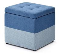LUTFI Escabel Taburete de Almacenamiento for Sala de Estar, sofá, vestidor, Cambio de Zapatos, reposapiés tapizado, Silla pequeña, reposapiés, Taburete otomano Dormitorio(BLU)