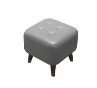 LUTFI Escabel Taburete for pies, Taburete pequeño portátil for sofá, Taburete de Cuero, Taburete for Cambiar Zapatos en el sótano for Sala de Estar, Taburete Creativo for el hogar Dormitorio(Gris)