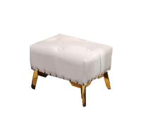 LUTFI Escabel Taburete pequeño de Cuero, Taburete portátil Retro de Lujo, Taburete bajo, Taburete for Cambiar Zapatos de Porche, Taburete Creativo for Pasillo Dormitorio(Blanc)