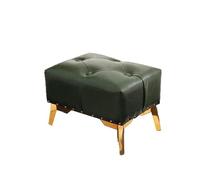LUTFI Escabel Taburete pequeño de Cuero, Taburete portátil Retro de Lujo, Taburete bajo, Taburete for Cambiar Zapatos de Porche, Taburete Creativo for Pasillo Dormitorio(Green)