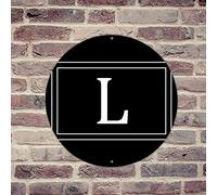 lutieger Letrero de metal personalizado con letra L monograma para pared, placa de metal, nombre familiar, terraza, oficina, cabaña, decoración del hogar, alfabeto inglés, monograma, regalo, 12 x 12