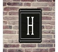 lutieger Letrero de metal personalizado con monograma de letra H para decoración de pared de tienda, puerta, pubs, club, 12 x 8 pulgadas, alfabeto inglés, monograma, letrero de metal de aluminio para