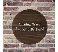 lutieger Letrero de metal personalizado con texto en inglés "Amazing Grace' How Sweet The Sound", cartel de pared para garaje, baño, interior, hombre, cueva, decoración, regalo, 30,5 x 30,5 cm