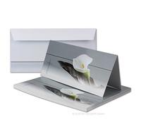 luto de Juego//doble para condolencias Tarjetas con sobres DIN Largo 21 x 19,8 cm//brillante//Serie: Calla, color blanco DL