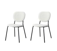 LUTODY - Juego de 2 sillas de comedor, Estilo nórdico, Escandinavo, Asiento tapizado de poliéster premium, Antimanchas, Diseño de pata metálica, Resistente para restaurante, cocina, oficina y salón