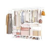 LUTODY - Perchero de pie, Zapatero, Organizador de Prenda Ropa Abrigo Camiseta Chaqueta, Ahorra Espacio tendedero (Blanco, Modelo 3)