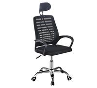 LUTODY - Silla de escritorio, Silla de oficina, Silla gaming, Con reposacabeza, Respaldo red de malla transpirable, Soporte lumbar, Ergonómica con forro de nailon, Con reposabrazo, Rueda giratoria Azu