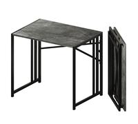 Lutown-Teen Escritorio pequeño Plegable de 83 cm, Escritorio de Camping para computadora de Juegos, para Espacios pequeños, no Requiere Montaje, Mesa de Oficina en casa, Color Gris