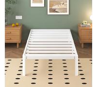 Lutown-Teen Somier 90 x 190 con Patas de Esquina Curvadas de Metal, Altura 30.5 cm, Cama Individuales 90x190 de Acero, Almacenamiento bajo la Cama, Fácil Montaje, Libre de Ruidos, Blanco